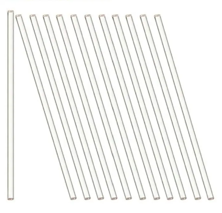 12-Pack 8in Glass Stirring Rods - Rounded Ends for Lab & Kitchen