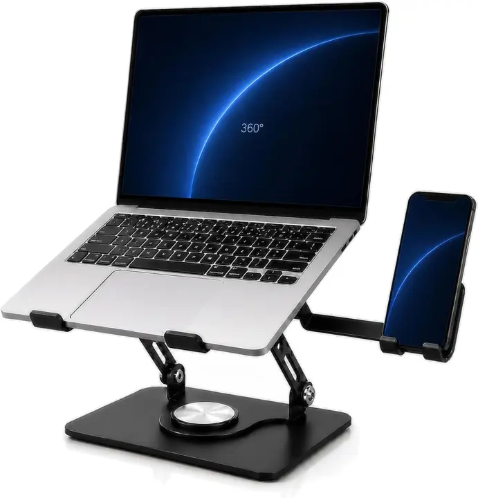 2-in-1 Swivel Laptop Stand with Integrated Phone Cradle