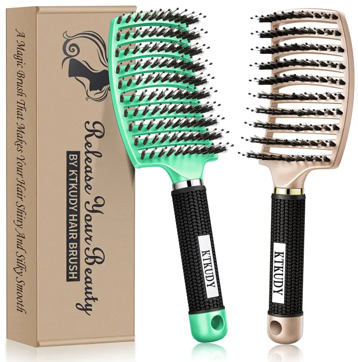 2-Pack Detangling Hair Brushes for Women & Kids (Wet & Dry)