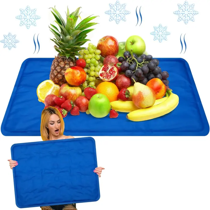 2-Pack Reusable Ice Mats — Blue Freezer Cooling Pads (15.75 x 19.69 in)