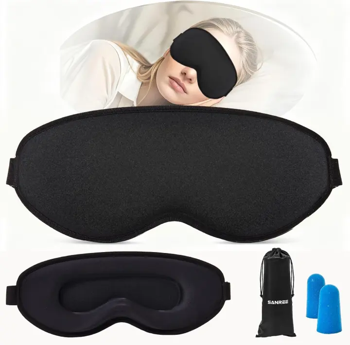 3D Contoured Blackout Sleep Mask for Side Sleepers