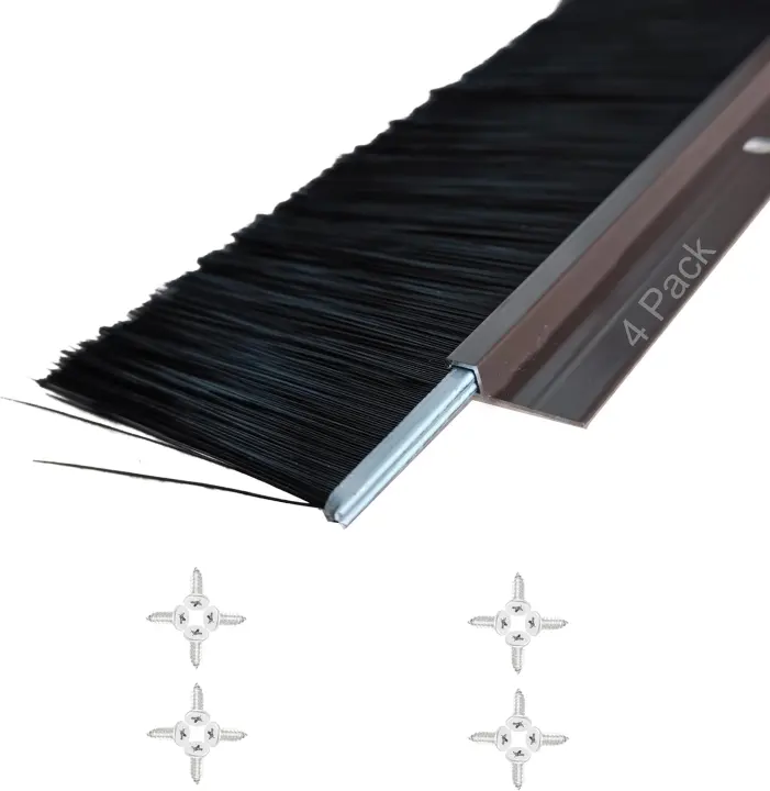 4-Pack Garage Door Brush Seals — 39.37 in x 2.5 in (Total 13.12 ft)