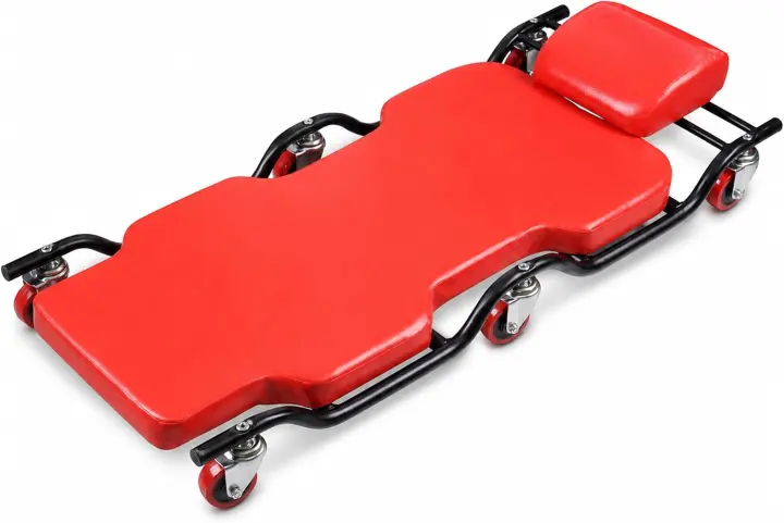 44-Inch Mechanic Creeper — 450 lb Capacity, Six PU Swivel Casters