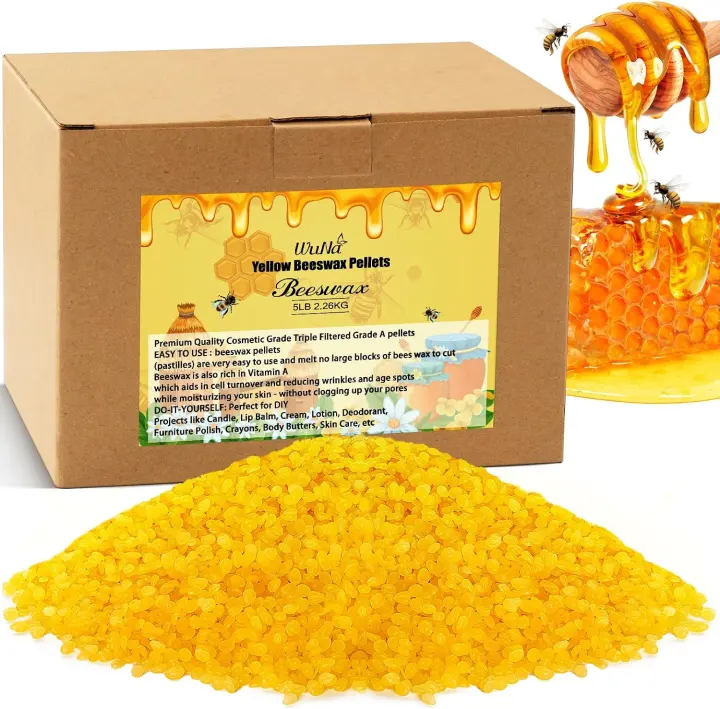 5 lb Yellow Beeswax Pellets — Triple-Filtered DIY Wax Pellets