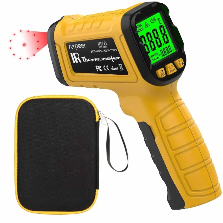 50:1 Infrared Temperature Gun — High‑Range IR Thermometer