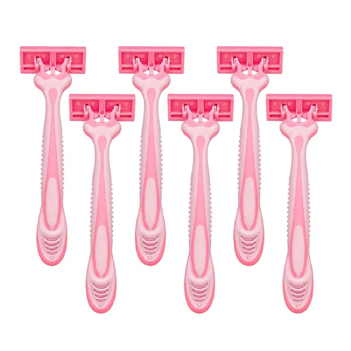 6-Blade Disposable Women's Razors — 6-Pack (Pink)