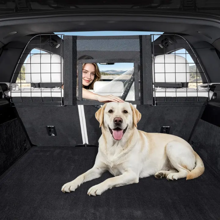 Adjustable Dog Car Barrier for SUV — Width-Extending Divider
