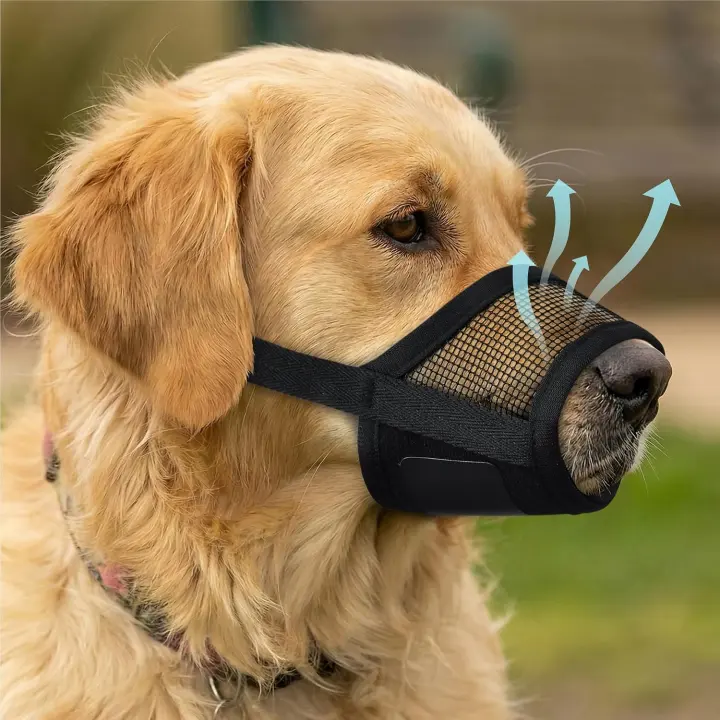 Breathable Mesh Muzzle for Large Dogs — Adjustable Snout Guard