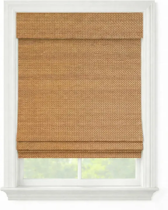 Cordless Woven Wood Roman Shades — Custom Bamboo Window Shades