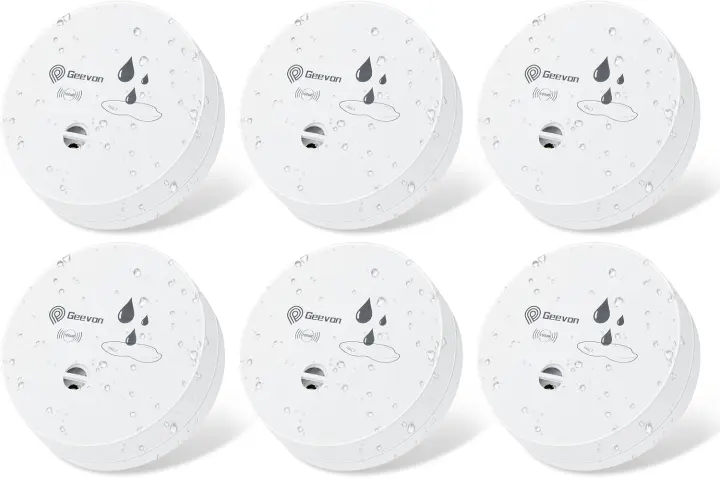 Geevon 6-Pack Water Leak Detectors with 100dB Alarm — Home Sensors