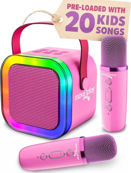 Move2Play Kids Karaoke Machine with 2 Mics & Bluetooth (Ages 3+)