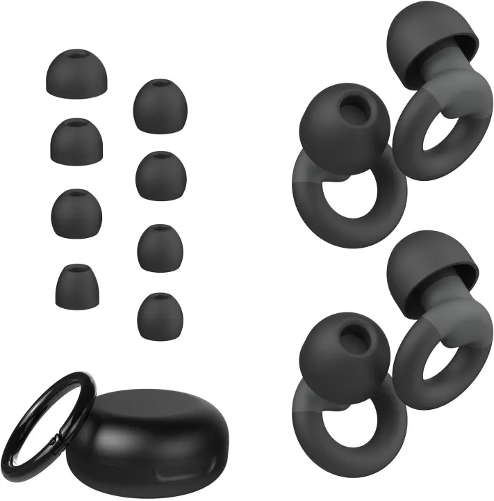 Reusable Silicone Ear Plugs for Sleeping & Noise Reduction — 2 Pairs