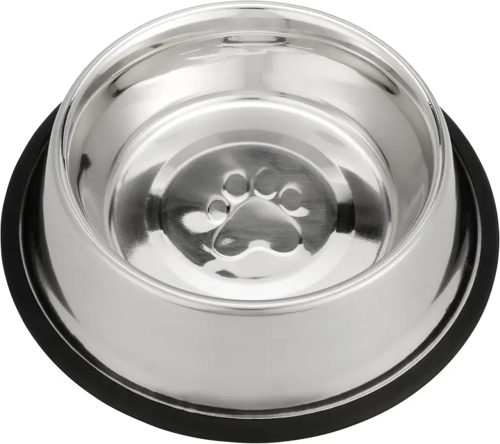 Stainless Steel Non-Skid No-Tip Dog Bowl — 32 oz Bowl