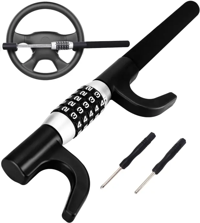 Tevlaphee Steering Wheel Lock — Combination Anti-Theft Bar