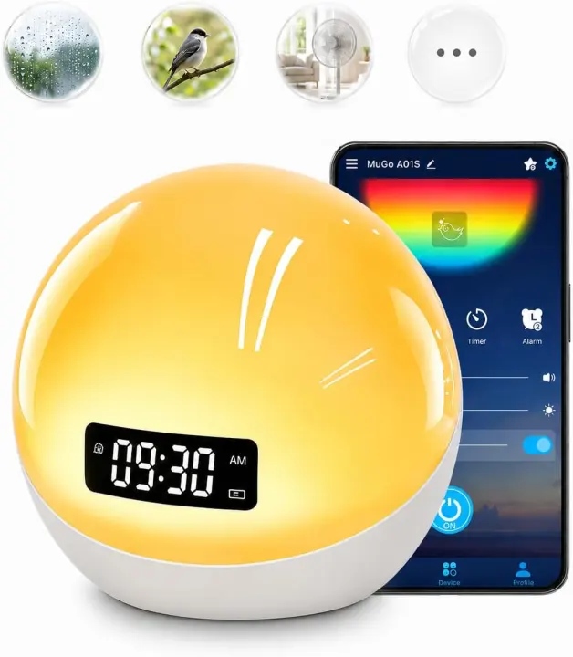 White Noise Sleep Machine & Sunrise Alarm Clock for Babies and Kids